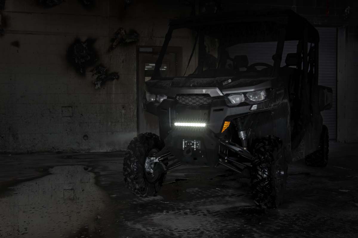 LED Light | Bumper Mount | 12" Black Single Row | Can-Am Defender HD 8/HD 9/HD 10