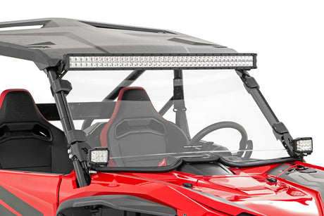 LED Light | Front Mount | 40" Chrome Dual Row | White DRL | Honda Talon 1000