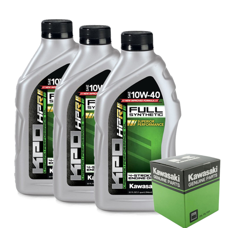 Kawasaki Ninja 400, Ninja 500, Z400, Z500 & Eliminator Full Synthetic Oil Change Kit bundle