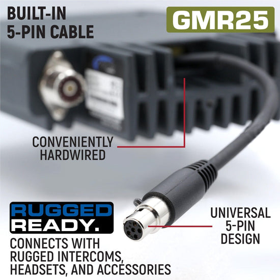 GMR25 Waterproof GMRS Band Mobile Radio with Antenna