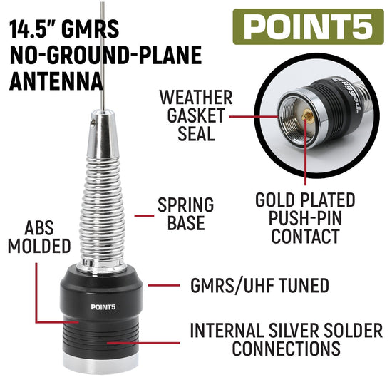 GMR45 High Power GMRS Band Mobile Radio with Antenna