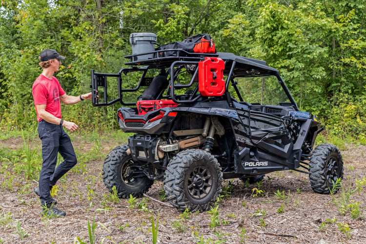 Tubular Rear Cargo Rack | Spare Tire Mount | Polaris RZR XP 1000