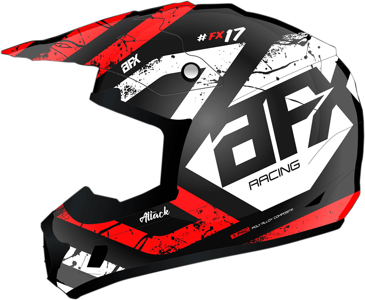 AFX FX-17Y Helmet - Attack - Matte Black/Red - Large 0111-1404