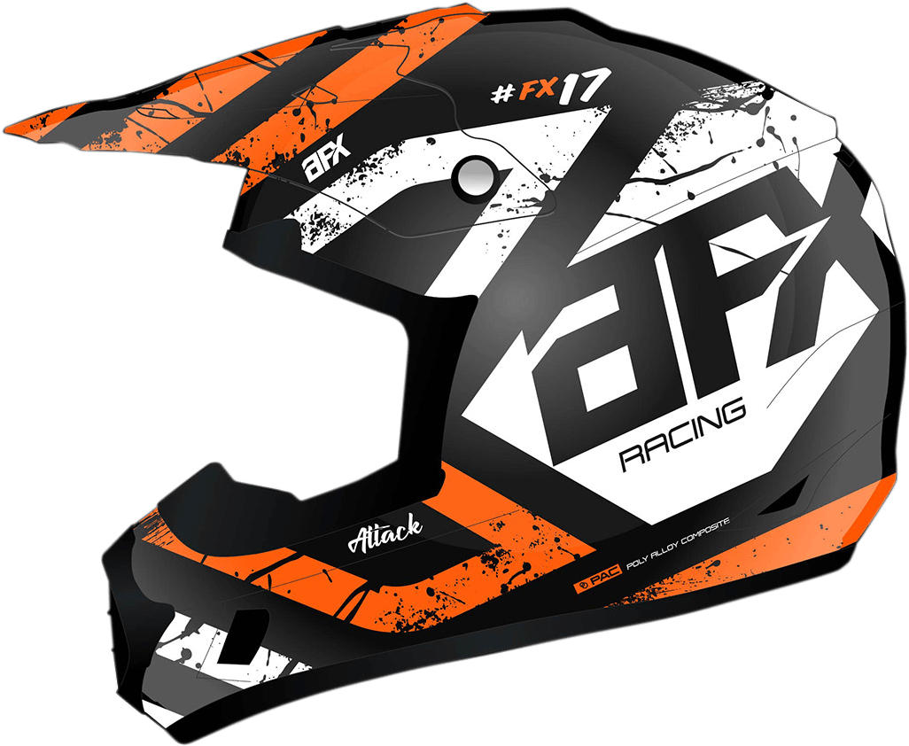 AFX FX-17Y Helmet - Attack - Matte Black/Orange - Large 0111-1407