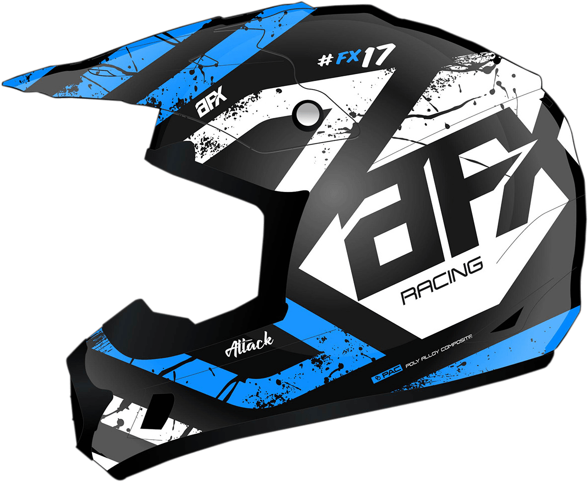 AFX FX-17Y Helmet - Attack - Matte Black/Blue - Small 0111-1408 - AWESOMEOFFROAD.COM