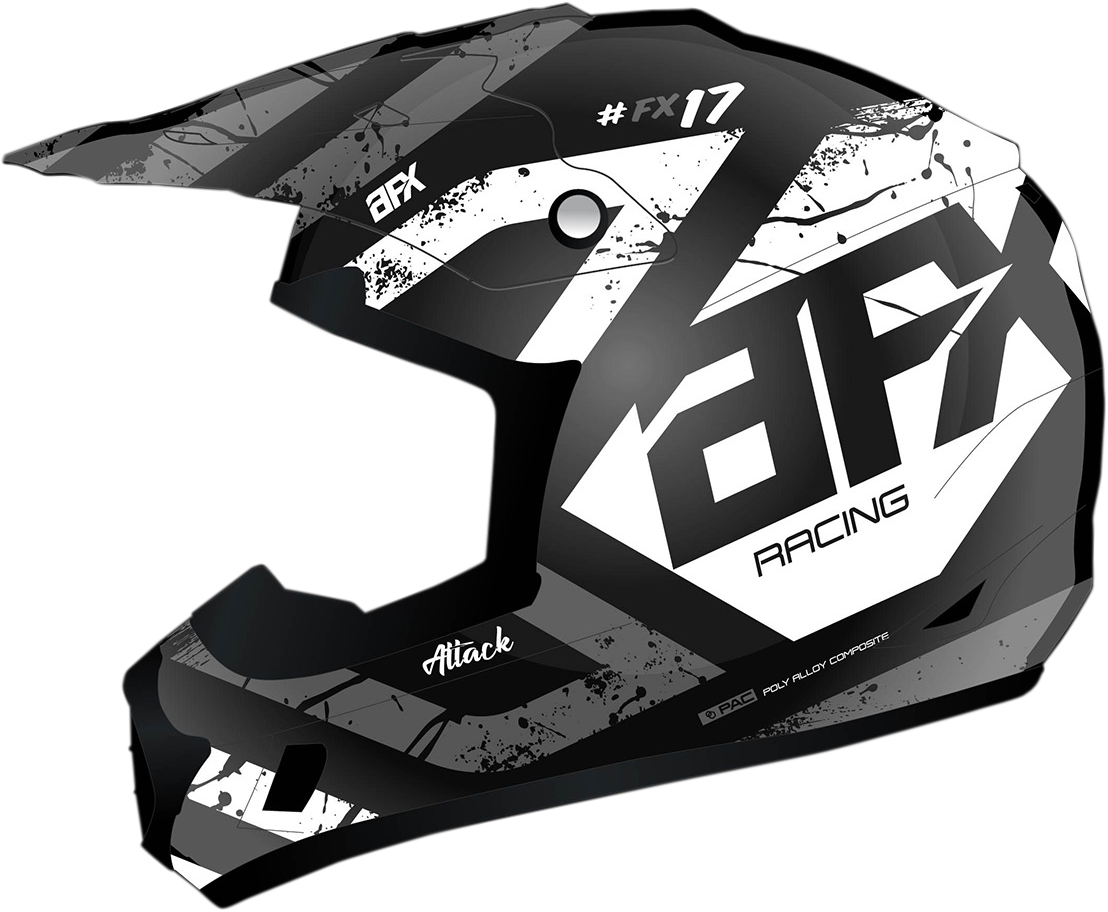 AFX FX-17Y Helmet - Attack - Matte Black/Silver - Medium 0111-1400