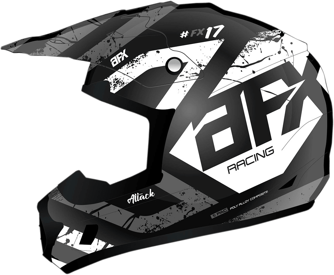 AFX FX-17Y Helmet - Attack - Matte Black/Silver - Medium 0111-1400