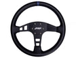 PRP Flat Leather Steering Wheel- Blue - AWESOMEOFFROAD.COM