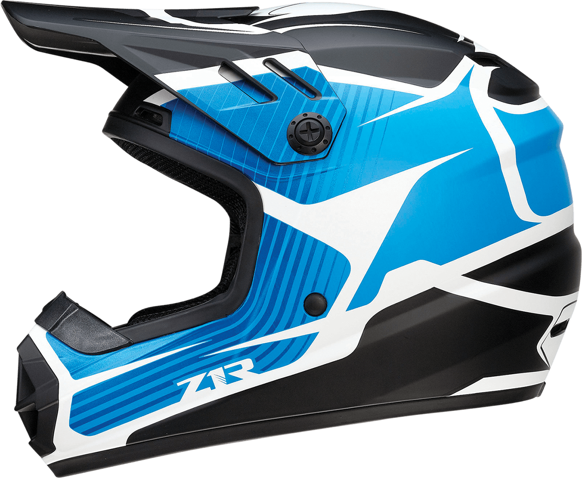 Z1R Youth Rise Helmet - Flame - Blue - Medium 0111-1449 - AWESOMEOFFROAD.COM