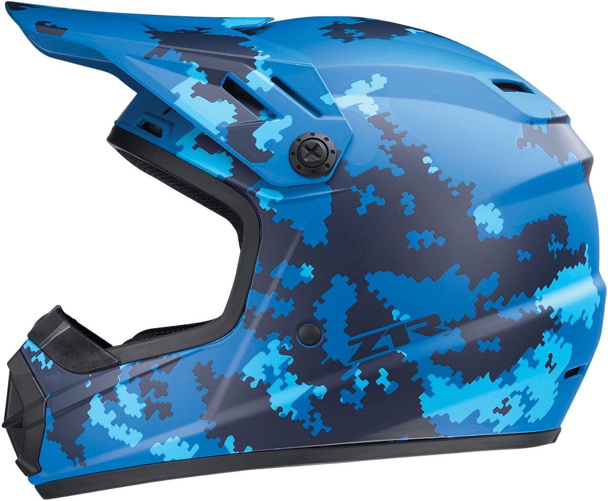 Z1R Youth Rise Helmet - Digi Camo - Blue - Small 0111-1463 - AWESOMEOFFROAD.COM