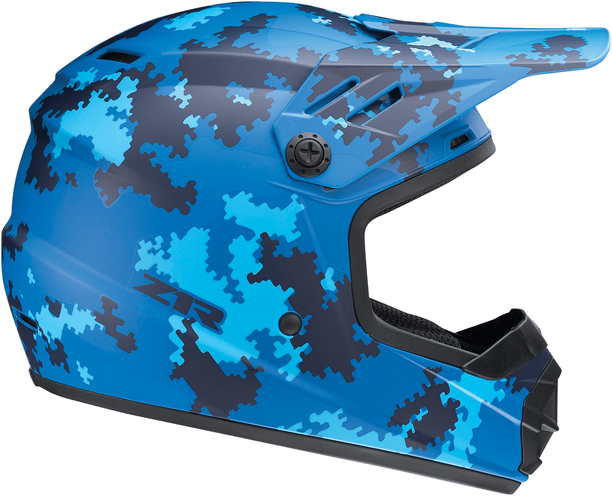 Z1R Youth Rise Helmet - Digi Camo - Blue - Small 0111-1463 - AWESOMEOFFROAD.COM