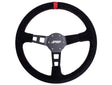 PRP Deep Dish Suede Steering Wheel- Red - AWESOMEOFFROAD.COM