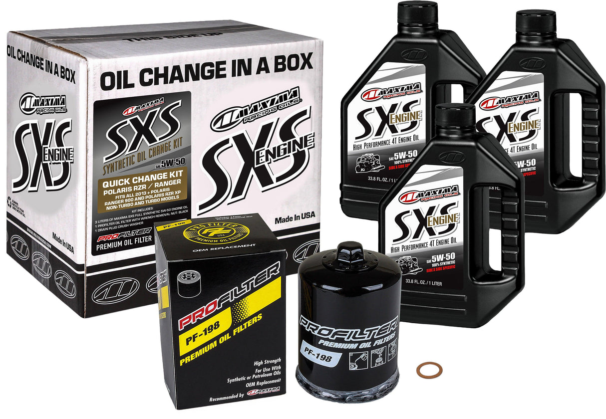 Sxs Quick Change Kit 5w 50 With Black Oil Filter