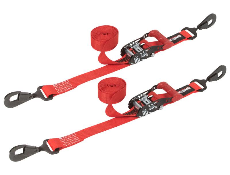 SpeedStrap 1 1/2In x 10Ft Ratchet Tie-Down (2 Pack) - Red - AWESOMEOFFROAD.COM