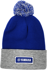 FACTORY EFFEX Yamaha Pom Beanie - Royal/Gray 23-86202 - AWESOMEOFFROAD.COM