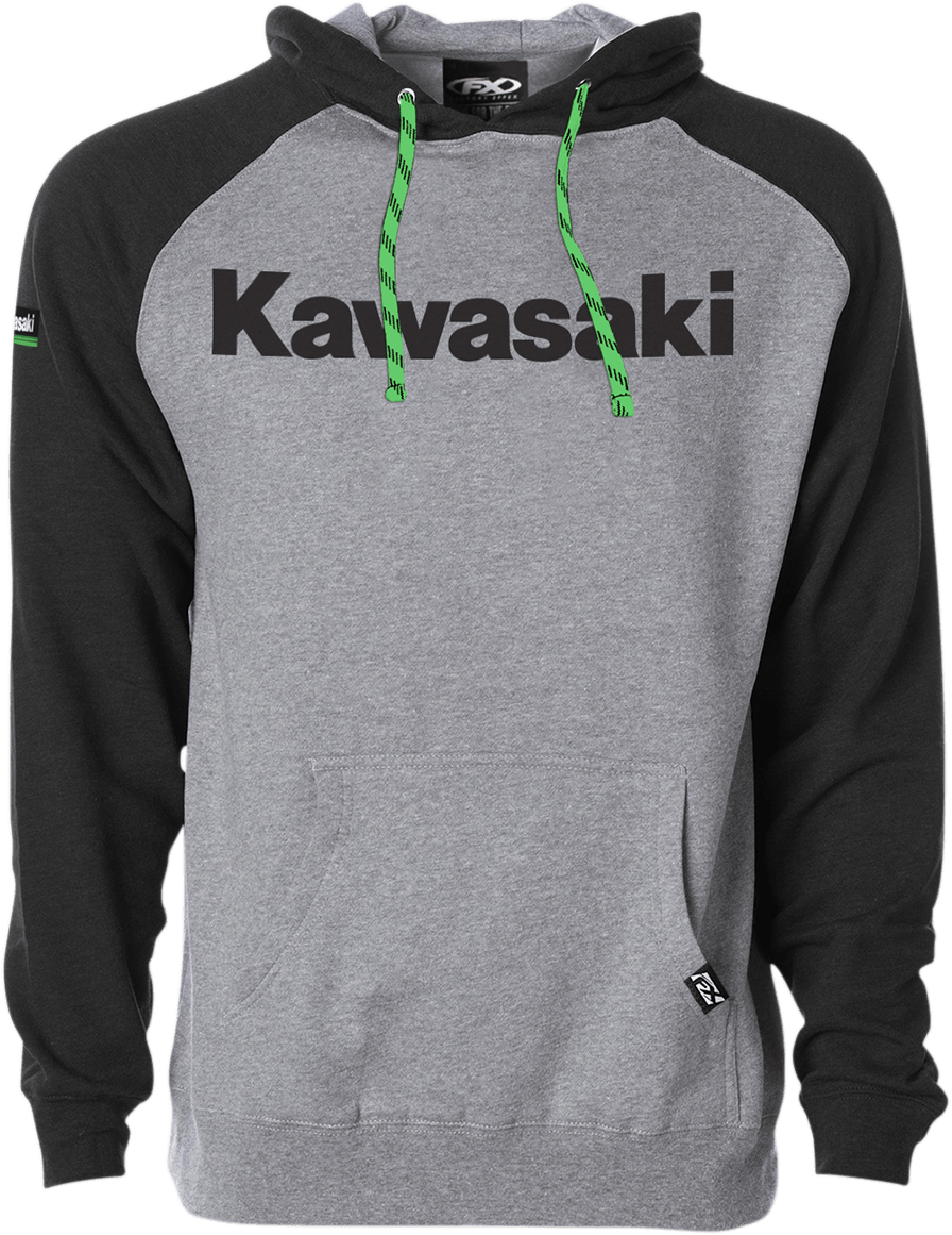 FACTORY EFFEX Kawasaki Standard Hoodie - Black/Heather - Medium 23-88102 - AWESOMEOFFROAD.COM