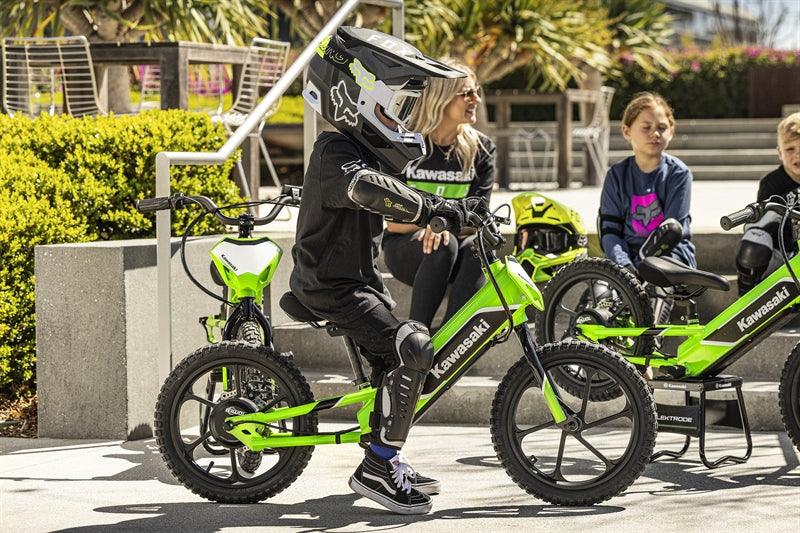 2023 Kawasaki Elektrode Electric Balance Bike AWESOMEOFFROAD.COM