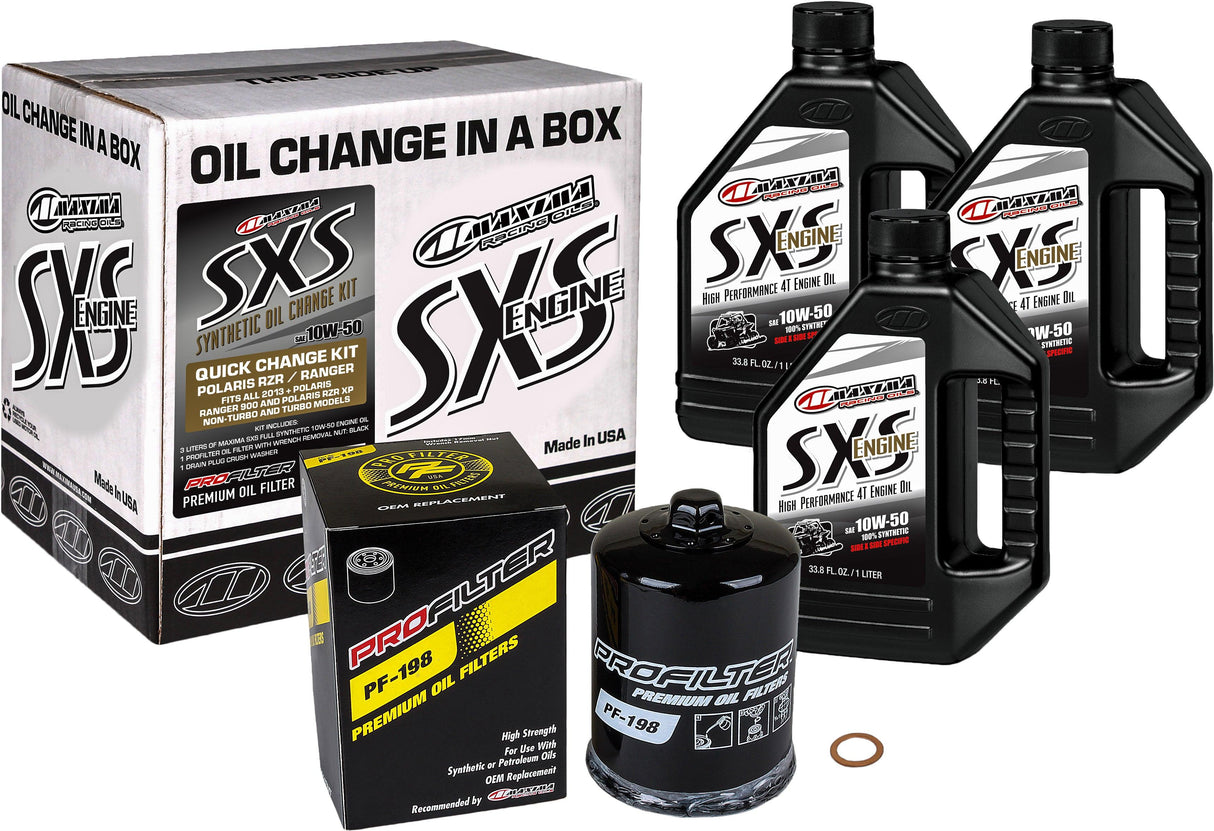 Sxs Quick Change Kit 10w 50 With Black Oil Filter
